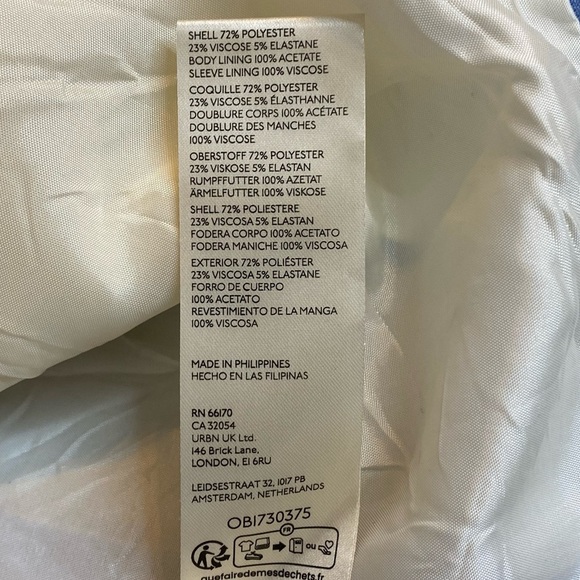 Anthropologie Maeve Oversized Blue Blazer Shoulder Pad Size XS/S - Picture 16 of 16